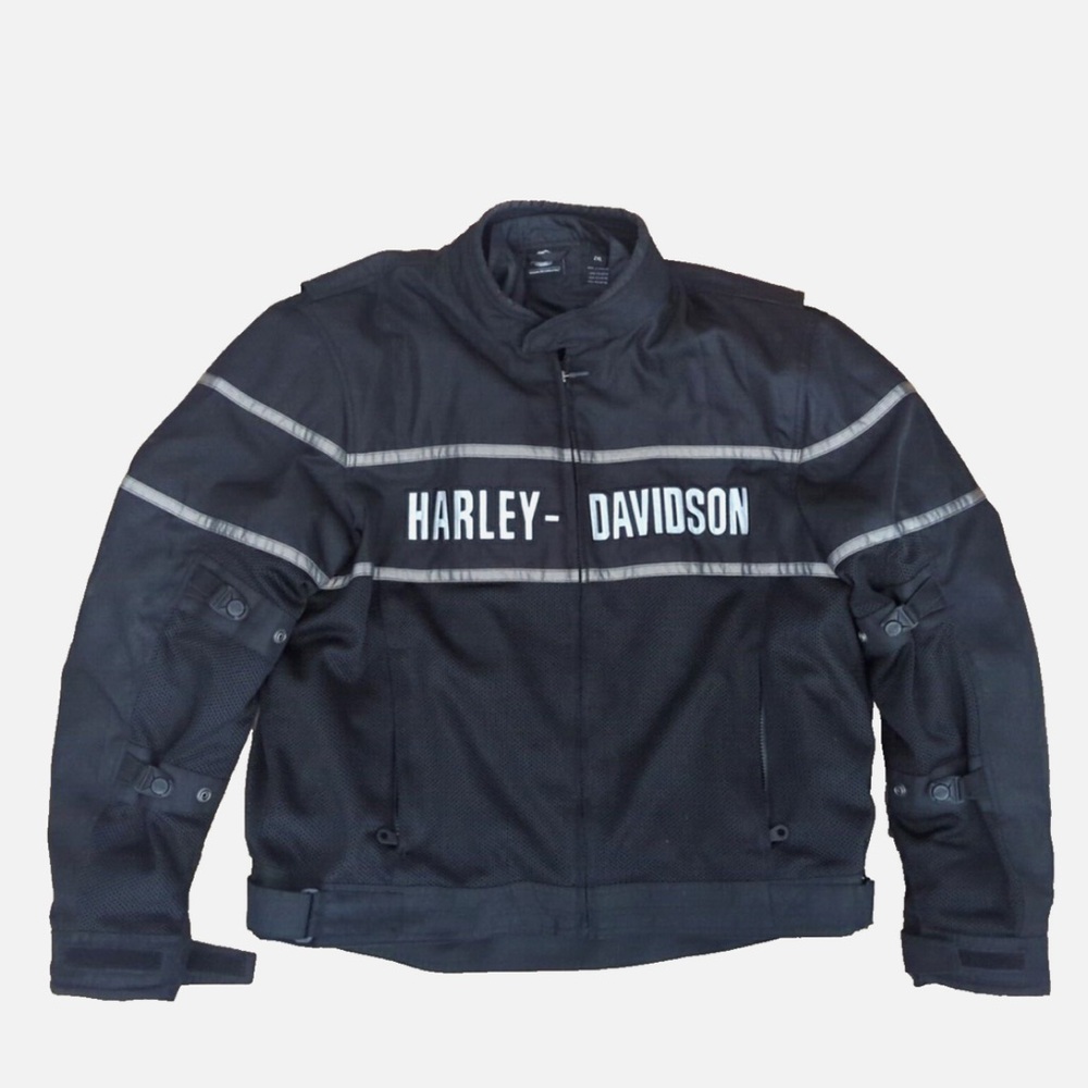 Harley Davidson Mens 3XL Classic Cruiser Mesh Rider Jacket HD Motorcycle Armored